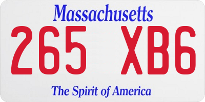MA license plate 265XB6