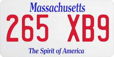 MA license plate 265XB9