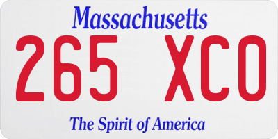 MA license plate 265XC0