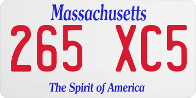 MA license plate 265XC5
