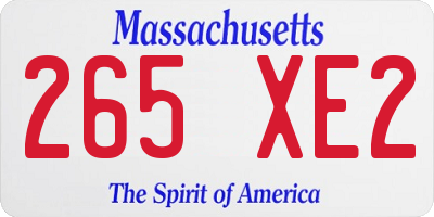 MA license plate 265XE2