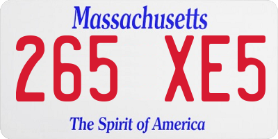 MA license plate 265XE5
