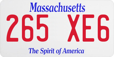 MA license plate 265XE6