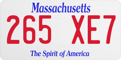 MA license plate 265XE7