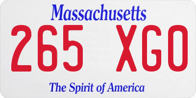 MA license plate 265XG0