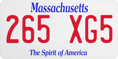 MA license plate 265XG5