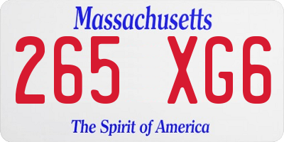 MA license plate 265XG6