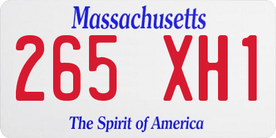 MA license plate 265XH1
