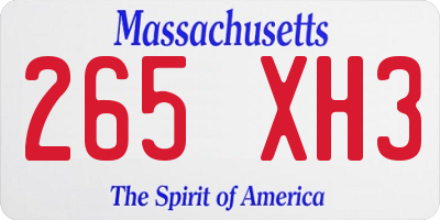 MA license plate 265XH3