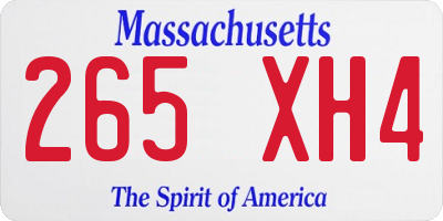MA license plate 265XH4