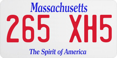 MA license plate 265XH5