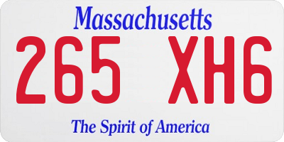 MA license plate 265XH6