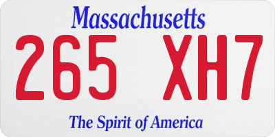 MA license plate 265XH7