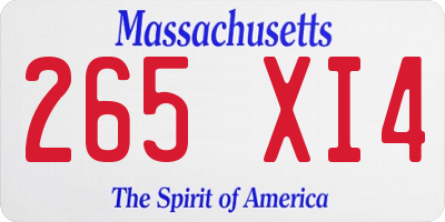 MA license plate 265XI4