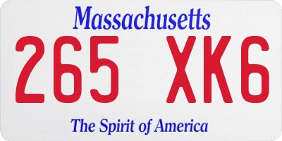 MA license plate 265XK6