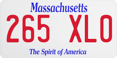 MA license plate 265XL0