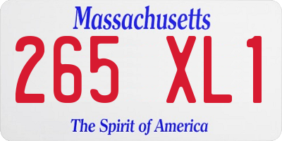 MA license plate 265XL1