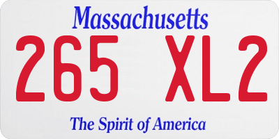 MA license plate 265XL2