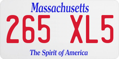 MA license plate 265XL5