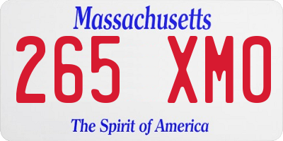 MA license plate 265XM0