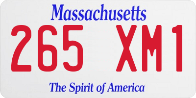 MA license plate 265XM1