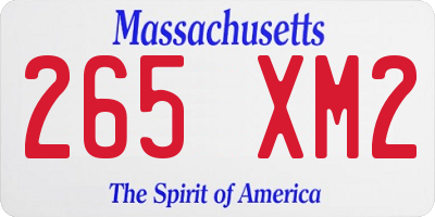 MA license plate 265XM2