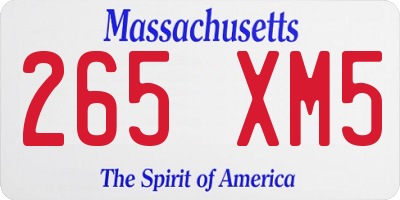 MA license plate 265XM5
