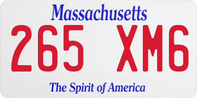 MA license plate 265XM6