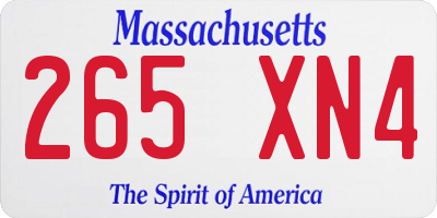 MA license plate 265XN4