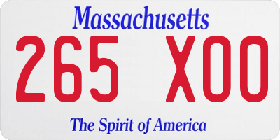 MA license plate 265XO0