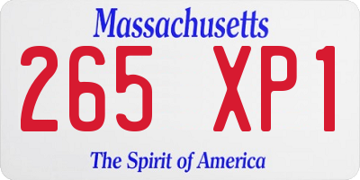 MA license plate 265XP1