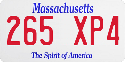 MA license plate 265XP4