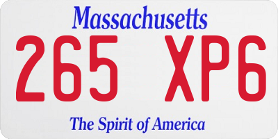 MA license plate 265XP6