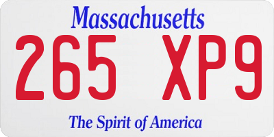 MA license plate 265XP9