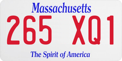 MA license plate 265XQ1