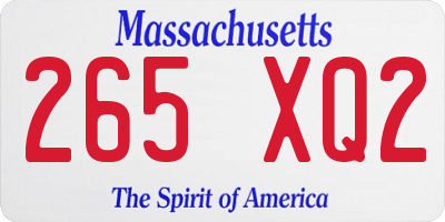 MA license plate 265XQ2