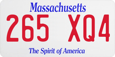 MA license plate 265XQ4