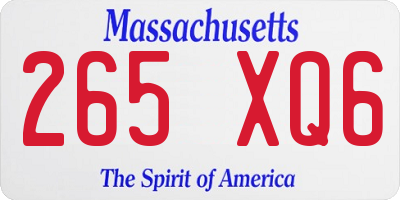 MA license plate 265XQ6