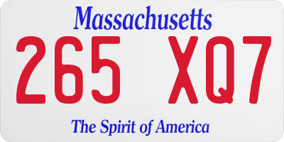 MA license plate 265XQ7