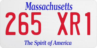 MA license plate 265XR1