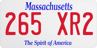 MA license plate 265XR2