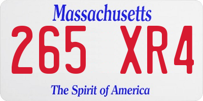 MA license plate 265XR4