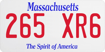 MA license plate 265XR6
