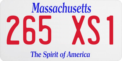 MA license plate 265XS1