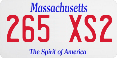 MA license plate 265XS2
