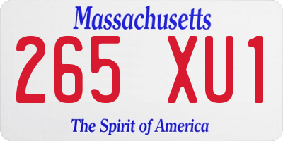 MA license plate 265XU1