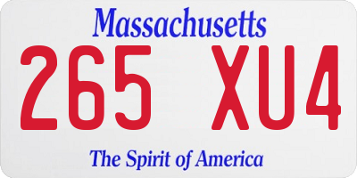 MA license plate 265XU4