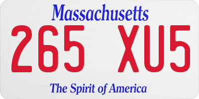 MA license plate 265XU5