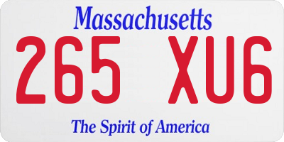 MA license plate 265XU6