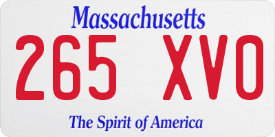 MA license plate 265XV0